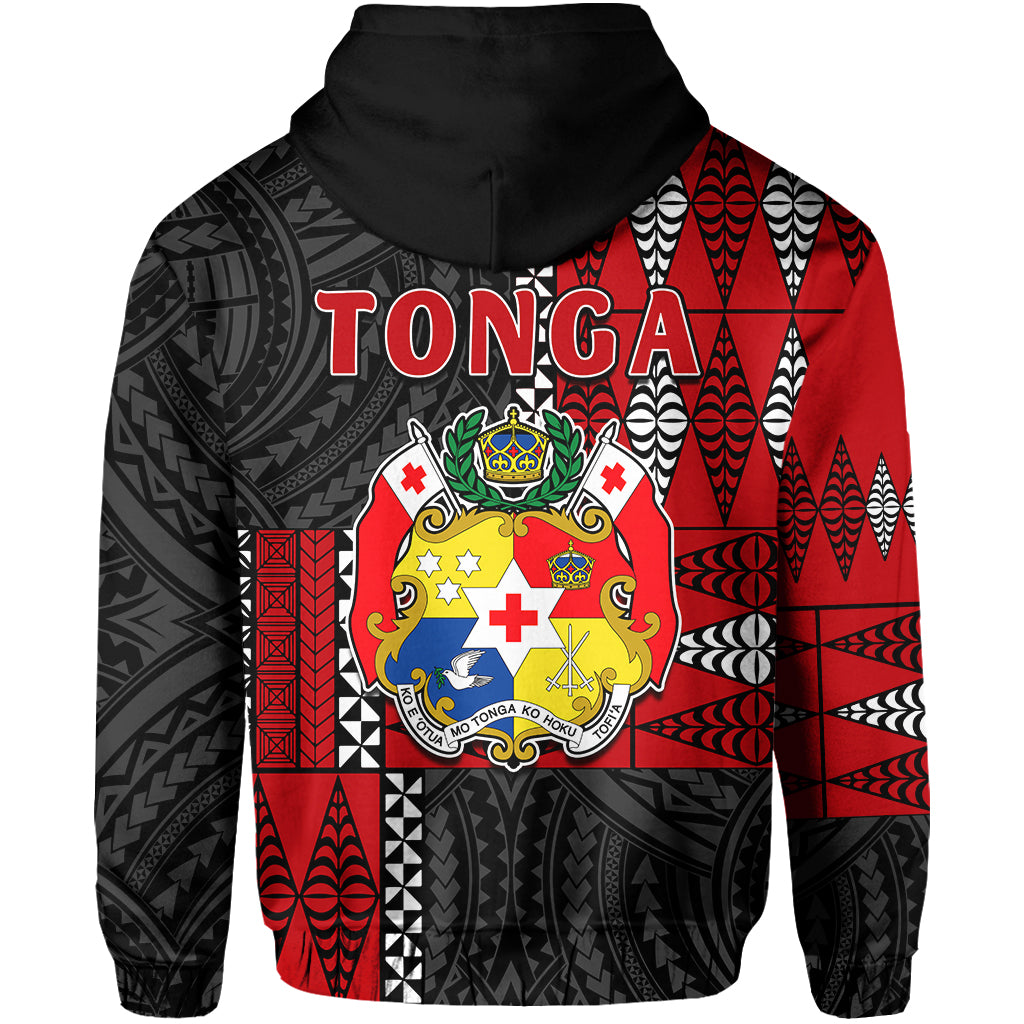 Tonga Zip Hoodie Tongan Pattern Mix Polynesian LT13 - Polynesian Pride