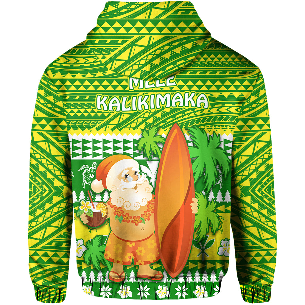 Hawaii Christmas Zip Hoodie Polynesian Mele Kalikimaka Santa Claus LT13 - Polynesian Pride