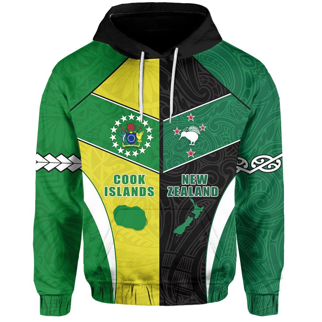 Custom Cook Islands and New Zealand Hoodie Polynesian mix Maori LT13 - Polynesian Pride