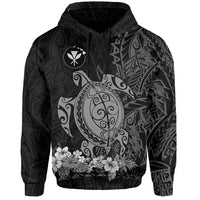 Custom Hawaii Polynesian Hoodie Gray Sea Turtles Hawaiian LT13 - Polynesian Pride