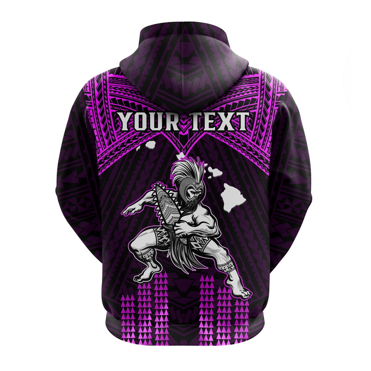 Custom Hawaii Hoodiean Warrior With Weapon Polynesian Ver.04 LT14 - Polynesian Pride