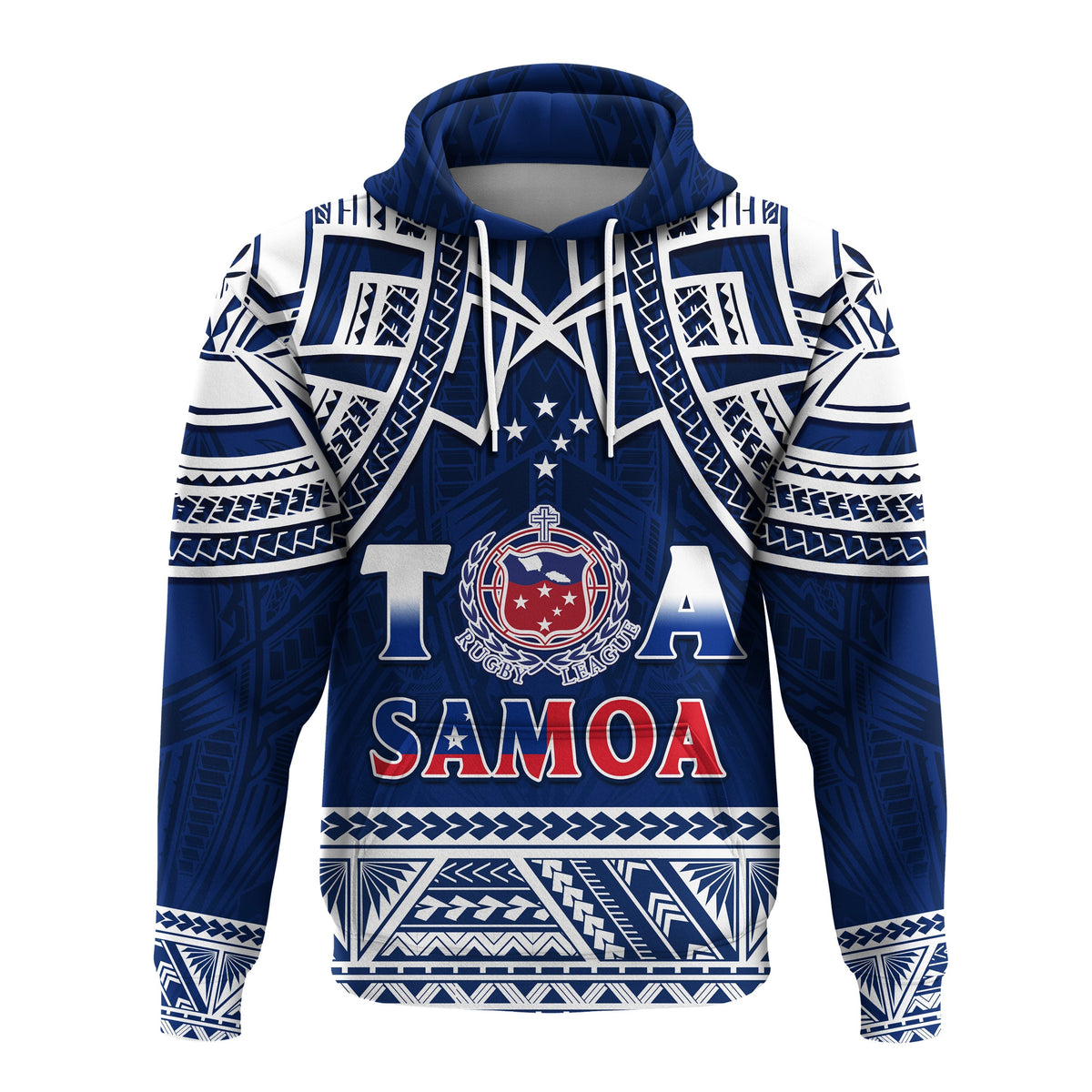 Samoa Rugby Hoodie Toa Samoa Pacific Sporty Ver.02 LT14 Pullover Hoodie Blue - Polynesian Pride