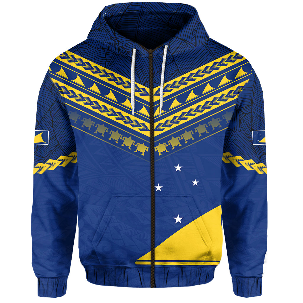 Tokelau Rugby Zip Hoodie Impressive Sport LT13 Unisex Blue - Polynesian Pride