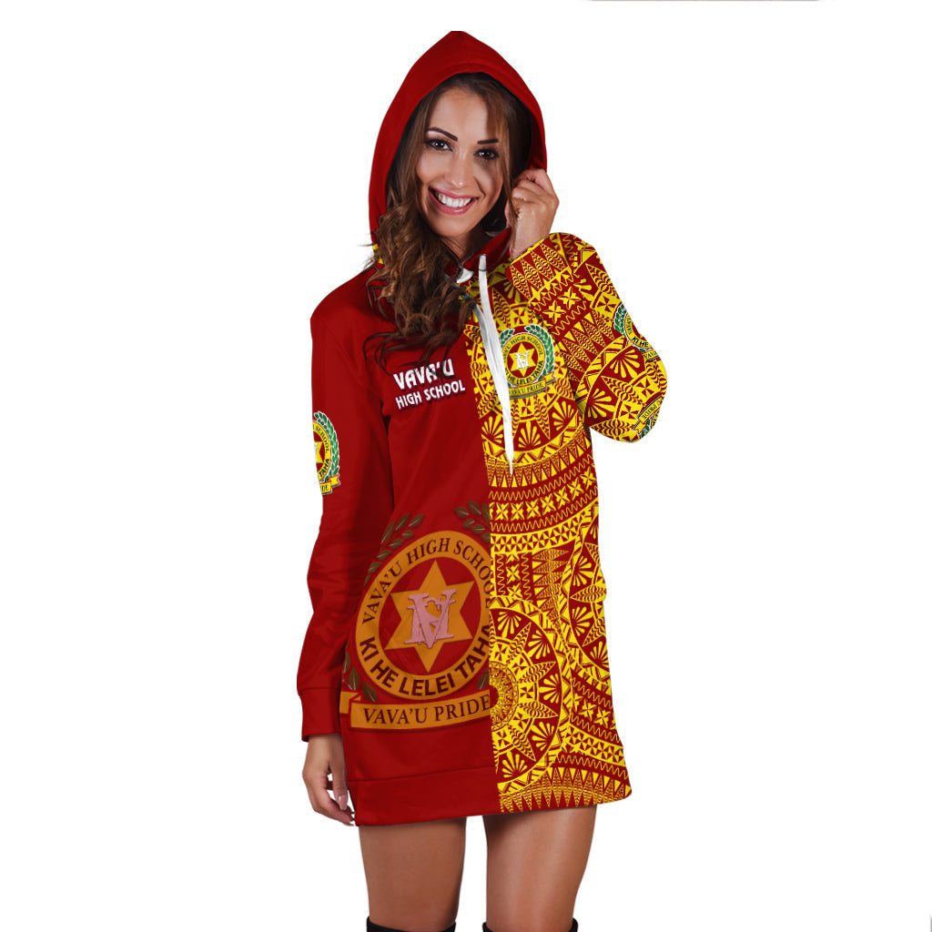 (Custom Personalised) Tonga Vavau High School Hoodie Dress Tongan Ngatu Pattern LT14 - Polynesian Pride