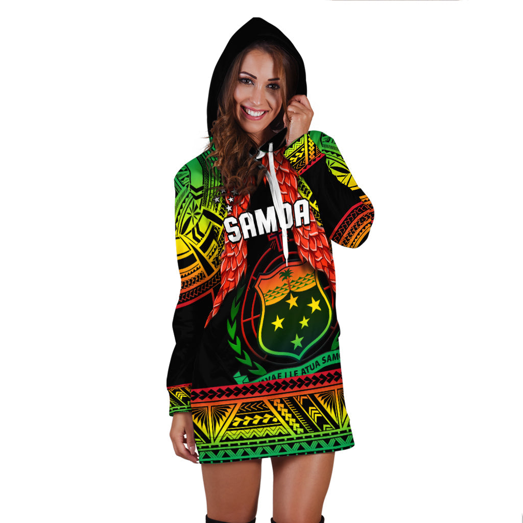 Samoa Rugby Hoodie Dress Teuila Torch Ginger Gradient Style LT14 - Polynesian Pride