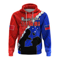 Happy Samoan Fathers Day Hoodie Hibiscus Mix Polynesian Pattern LT14 - Polynesian Pride