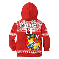 (Custom Text And Number) Tonga Rugby Hoodie KID Mate Maa Tonga Pacific Ngatu White LT14 - Polynesian Pride