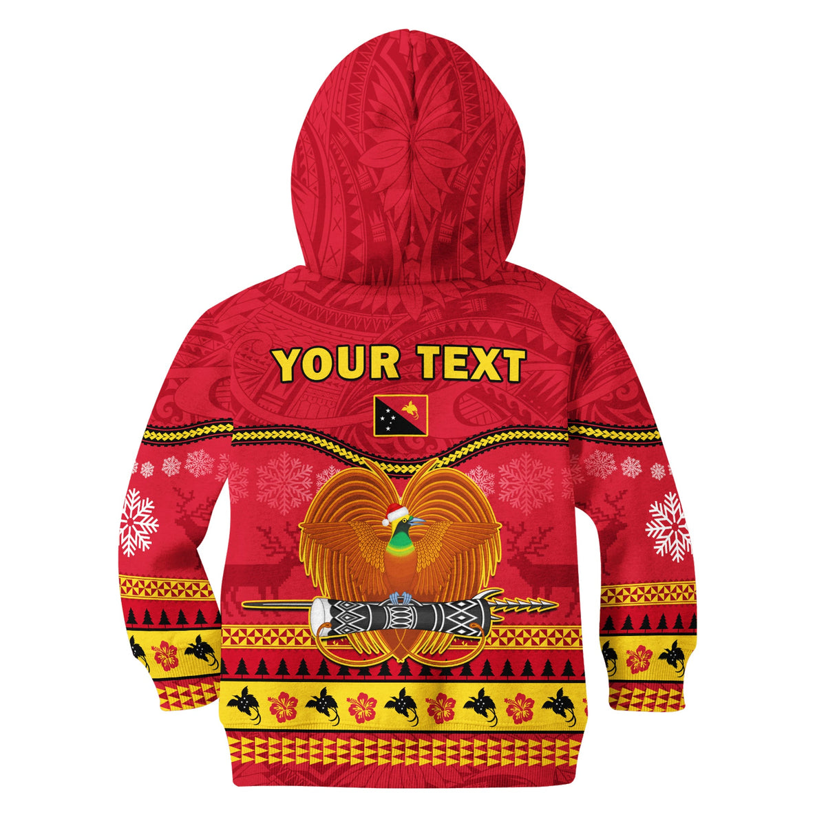 (Custom Personalised) Papua New Guinea Christmas Hoodie KID Bird Of Paradise Bikpela Hamamas Blong Dispela Krismas LT14 - Polynesian Pride