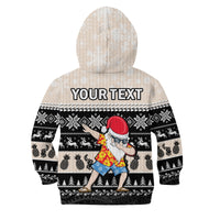 (Custom Personalised) Hawaii Mele Kalikimaka Hoodie KID Dabbing Santa Black Merry Christmas LT14 - Polynesian Pride