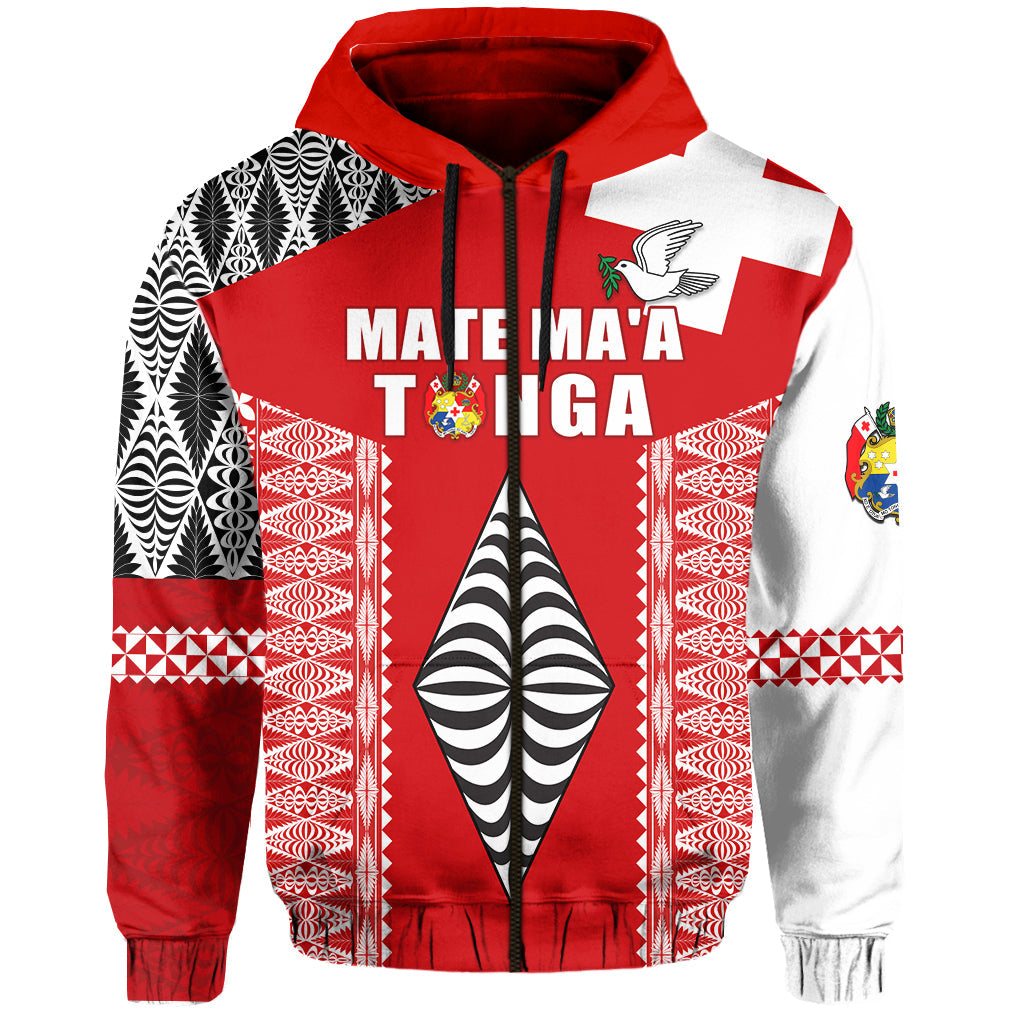 (Custom Text and Number) Tonga Rugby Hoodie Kupesi Ngatu Mate Maa Tonga LT13 - Polynesian Pride
