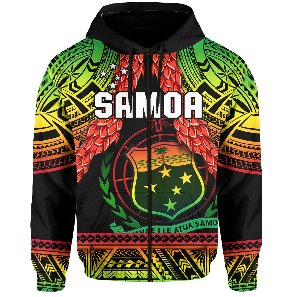 (Custom Text and Number) Samoa Rugby Hoodie Teuila Torch Ginger Gradient Style LT14 - Polynesian Pride