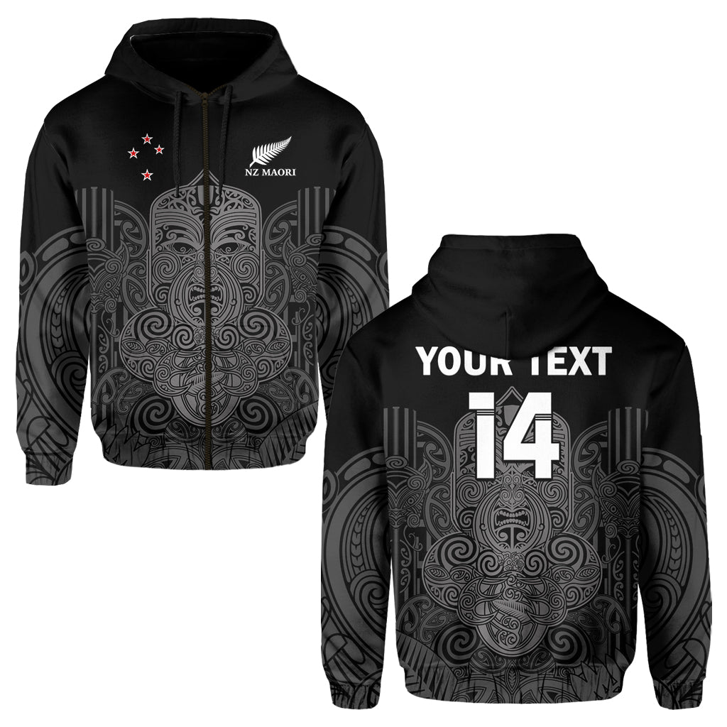 (Custom Text and Number) New Zealand Tiki Rugby Hoodie NZ Maori Koru Pattern Ver.01 LT14 - Polynesian Pride
