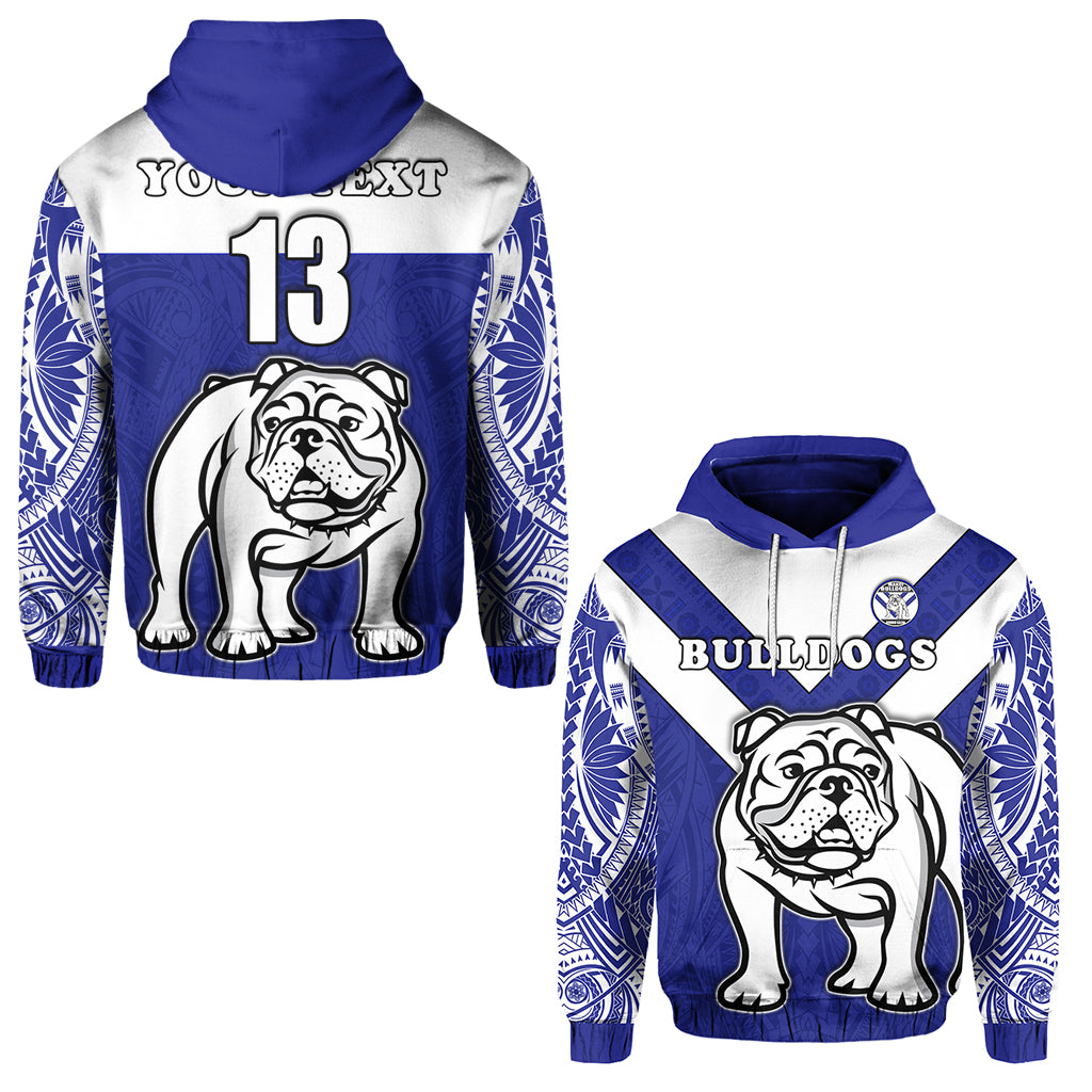 Custom Spirit Bulldogs Hoodie Makoi Fiji Rugby Custom Text and Number LT13 Blue - Polynesian Pride