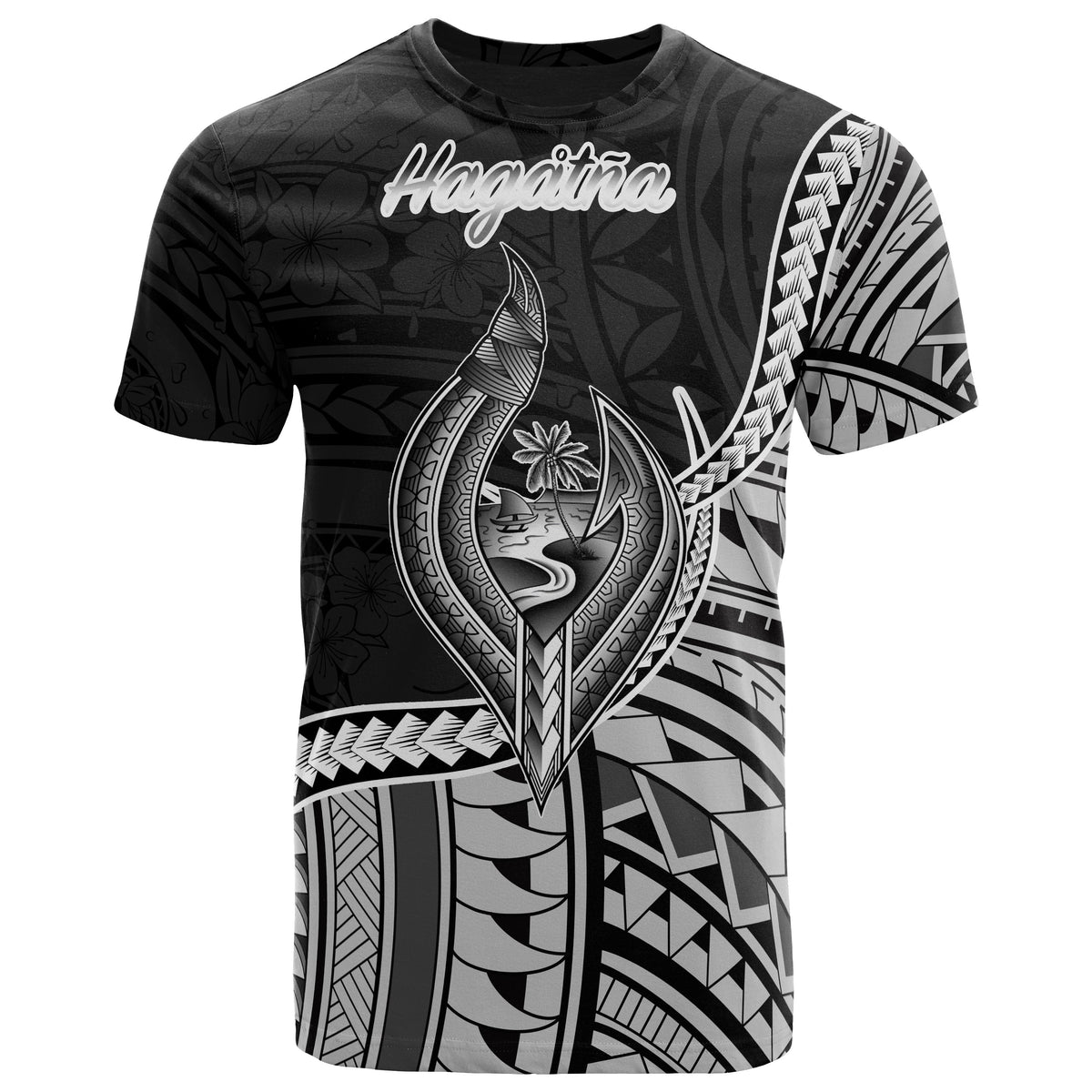 Guam T Shirt Hagatna Polynesian Patterns Unisex Black - Polynesian Pride