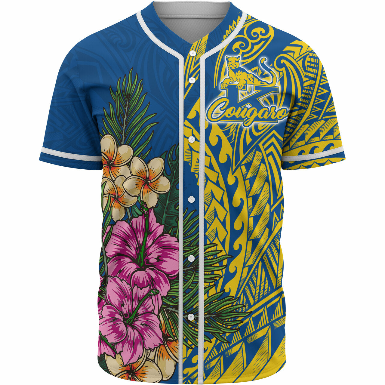 Hawaii Custom Personalised Baseball Shirt - Henry J. Kaiser High School Hawaiian Flowers Wing Patterns LT10 Unisex Red - Polynesian Pride