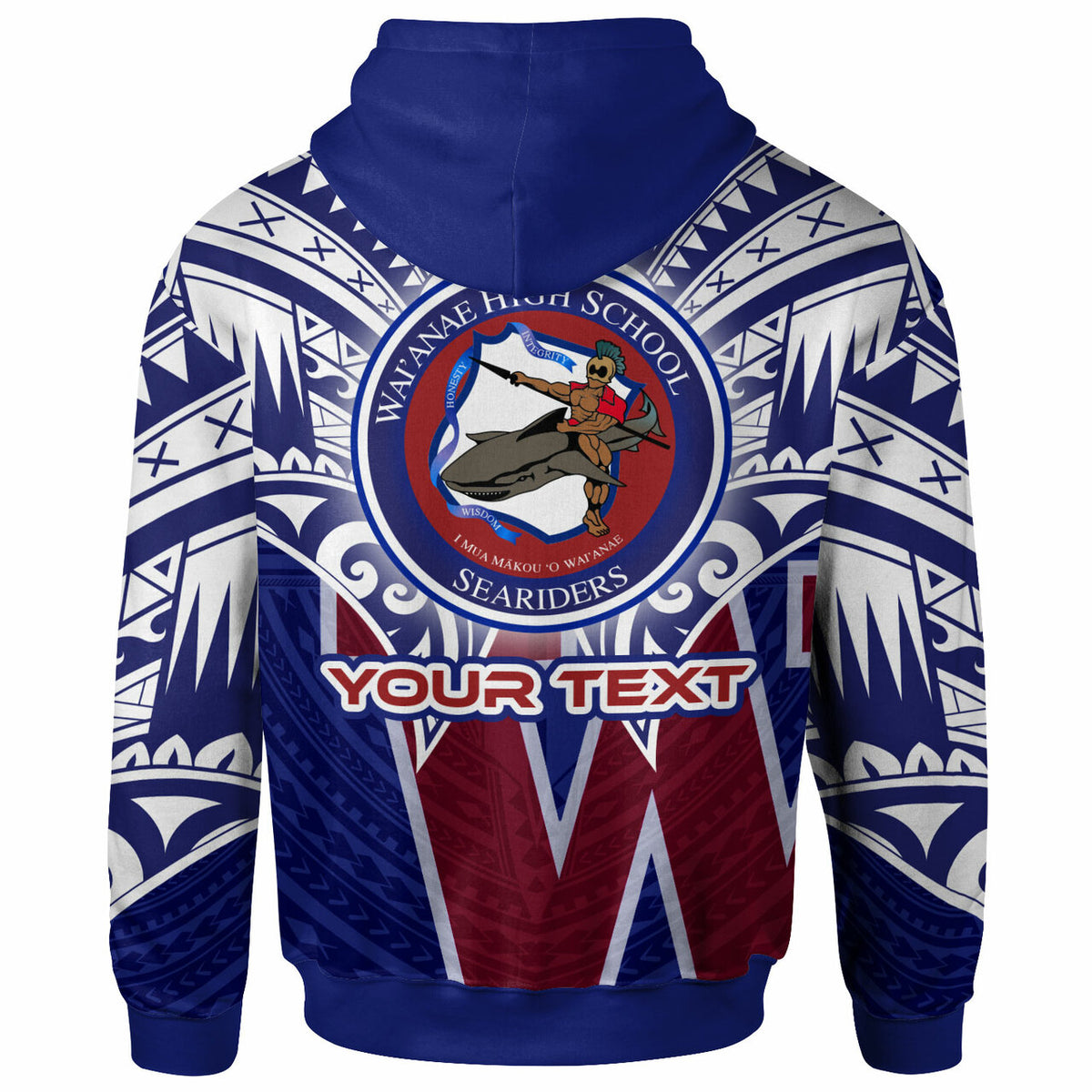 Hawaii Custom Hoodie Waianae High School Hawaiian Patterns LT10 - Polynesian Pride