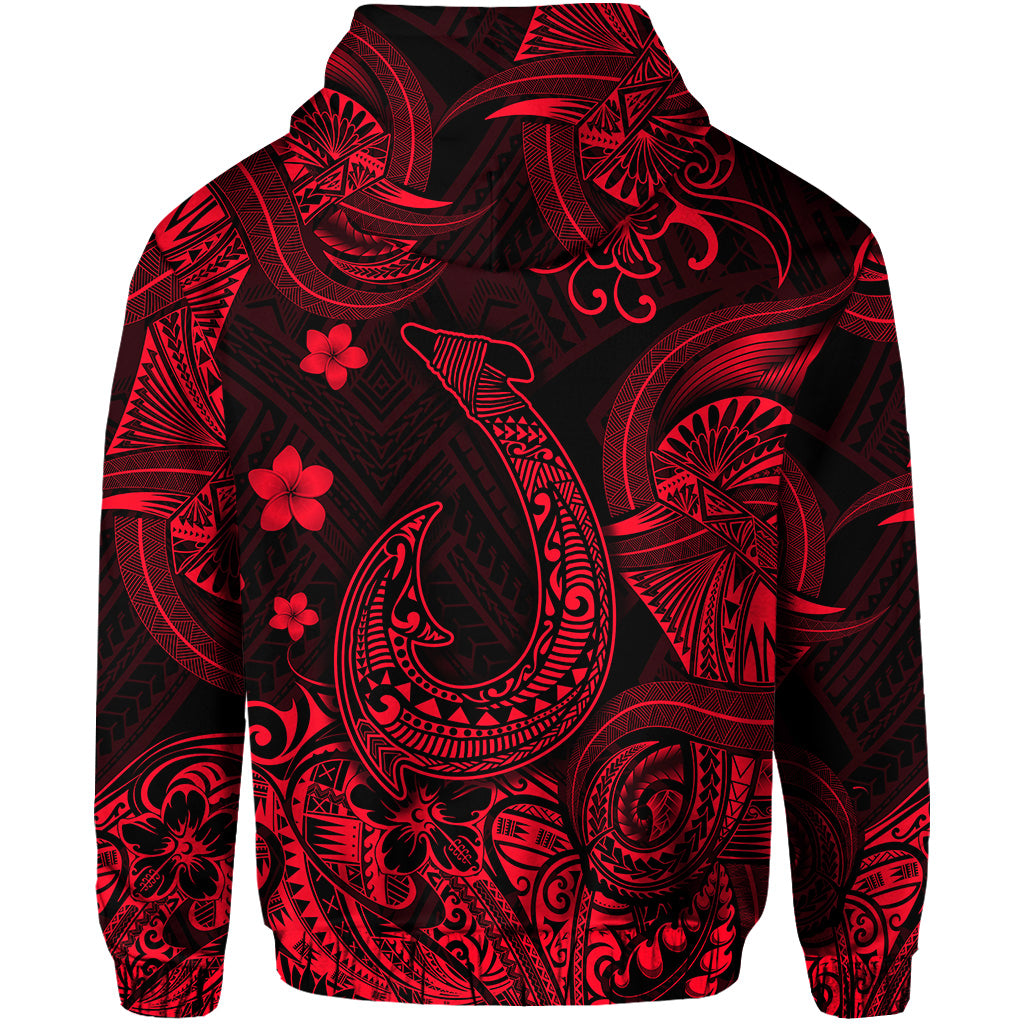 Hawaii Fish Hook Polynesian Hoodie Unique Style Red LT8 - Polynesian Pride