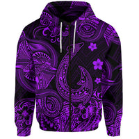 Custom Hawaii Fish Hook Polynesian Zip Hoodie Unique Style Purple LT8 Purple - Polynesian Pride