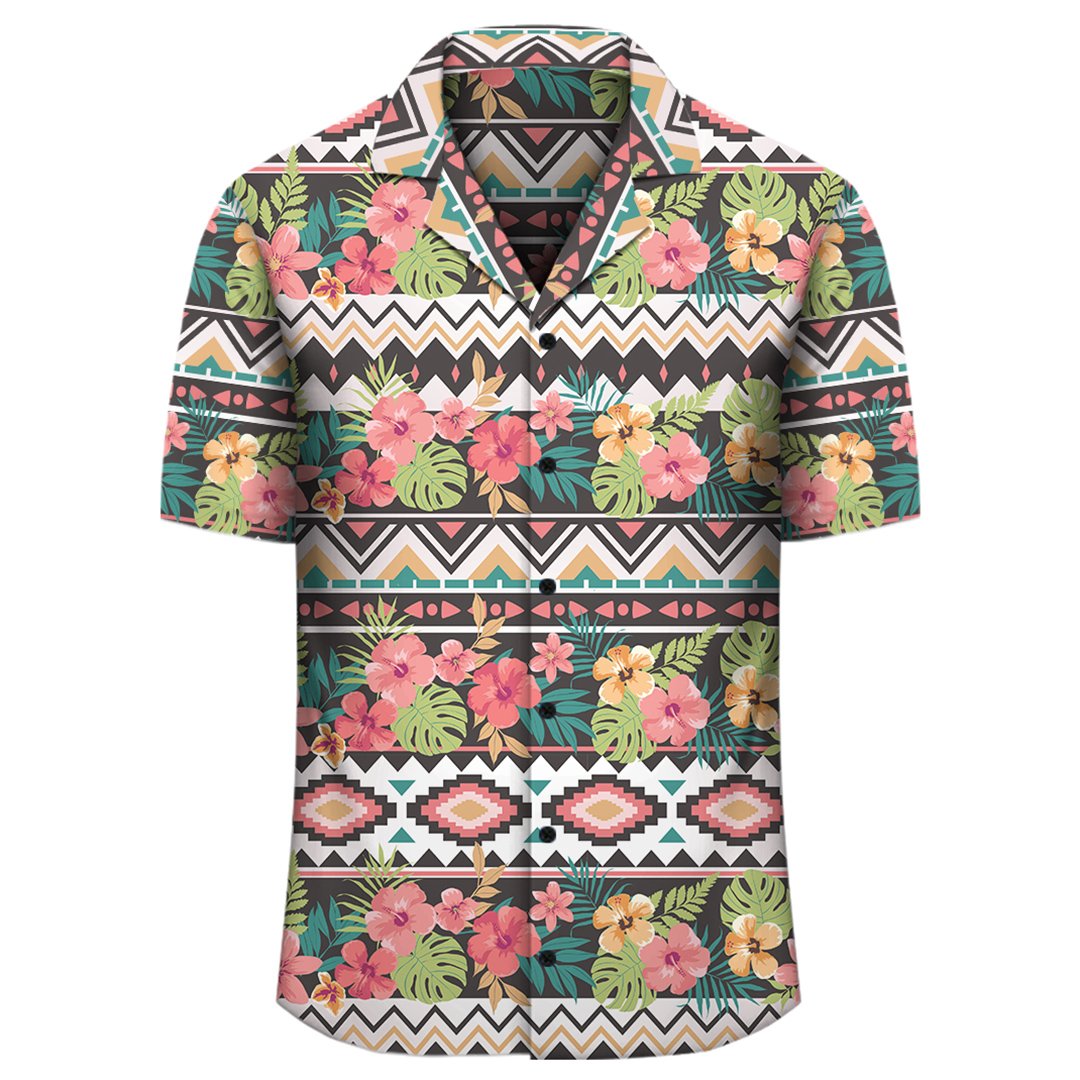Hawaii Hibiscus Ethnic Mix Tropical Flower Hawaiian Shirt - Polynesian Pride