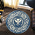 Hawaii Map Classic Floral Round Carpet Blue - AH - Polynesian Pride