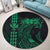Hawaii Map Kanaka Polynesian Hula Girl Round Carpet Green - AH - J5R - Polynesian Pride