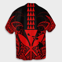 Hawaii Polynesian Kanaka Kakau Hawaiian Shirt - Alan Style Red - AH - Polynesian Pride