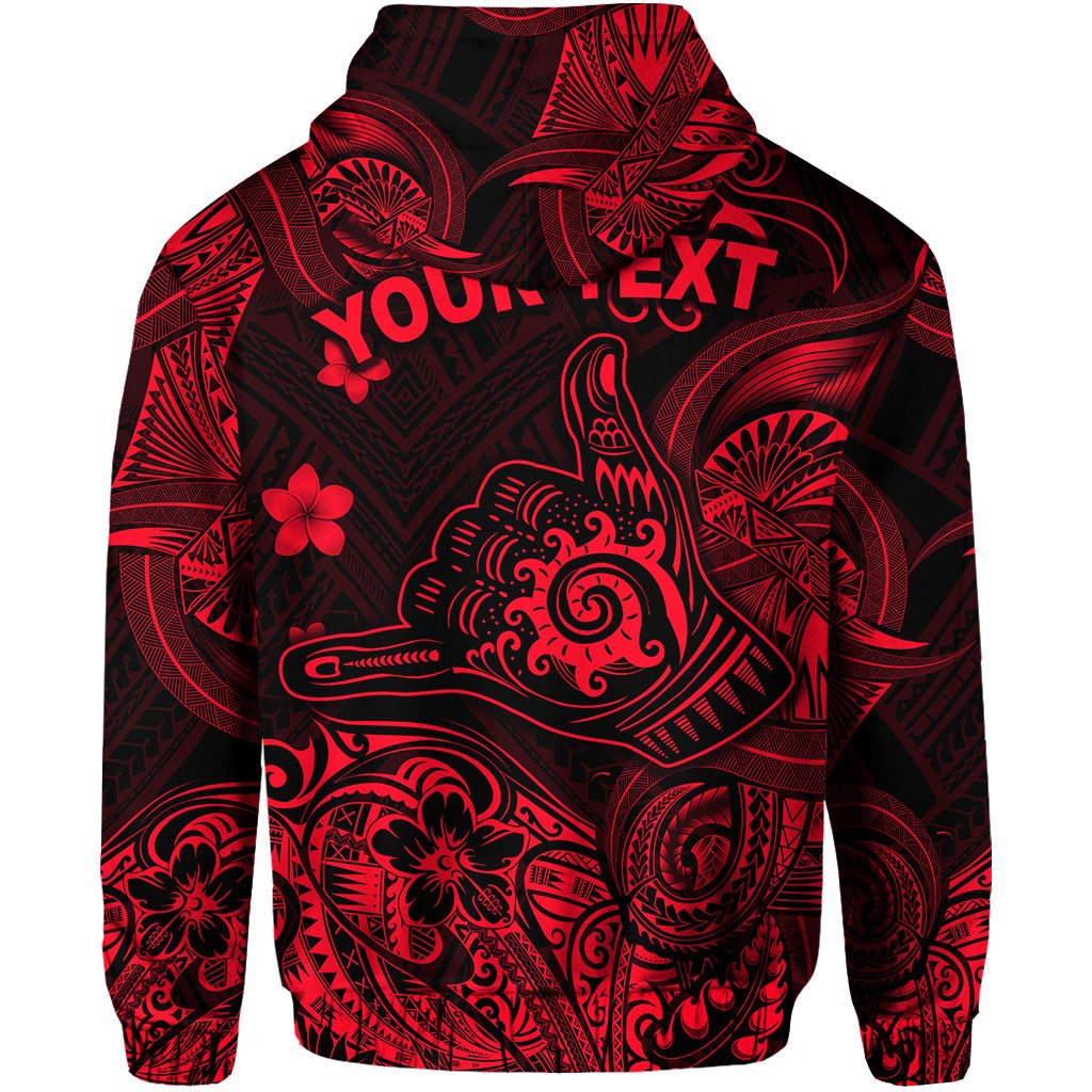 Custom Hawaii Shaka Polynesian Zip Hoodie Unique Style Red LT8 - Polynesian Pride