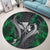 Hawaii Shark Polynesian Tropical Round Carpet - Gray - AH - Polynesian Pride