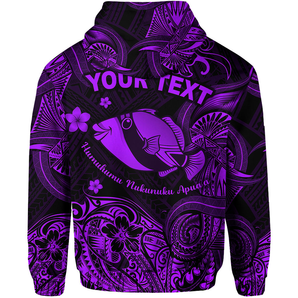 Custom Hawaii State Fish: Humuhumu Nukunuku Apuaa Polynesian Zip Hoodie Unique Style Purple LT8 Pullover Hoodie Purple - Polynesian Pride