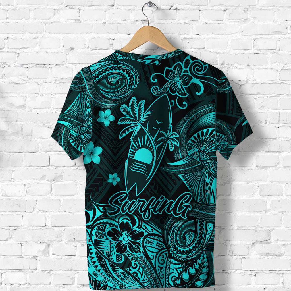 Hawaii Surfing Polynesian T Shirt Unique Style Turquoise LT8 - Polynesian Pride