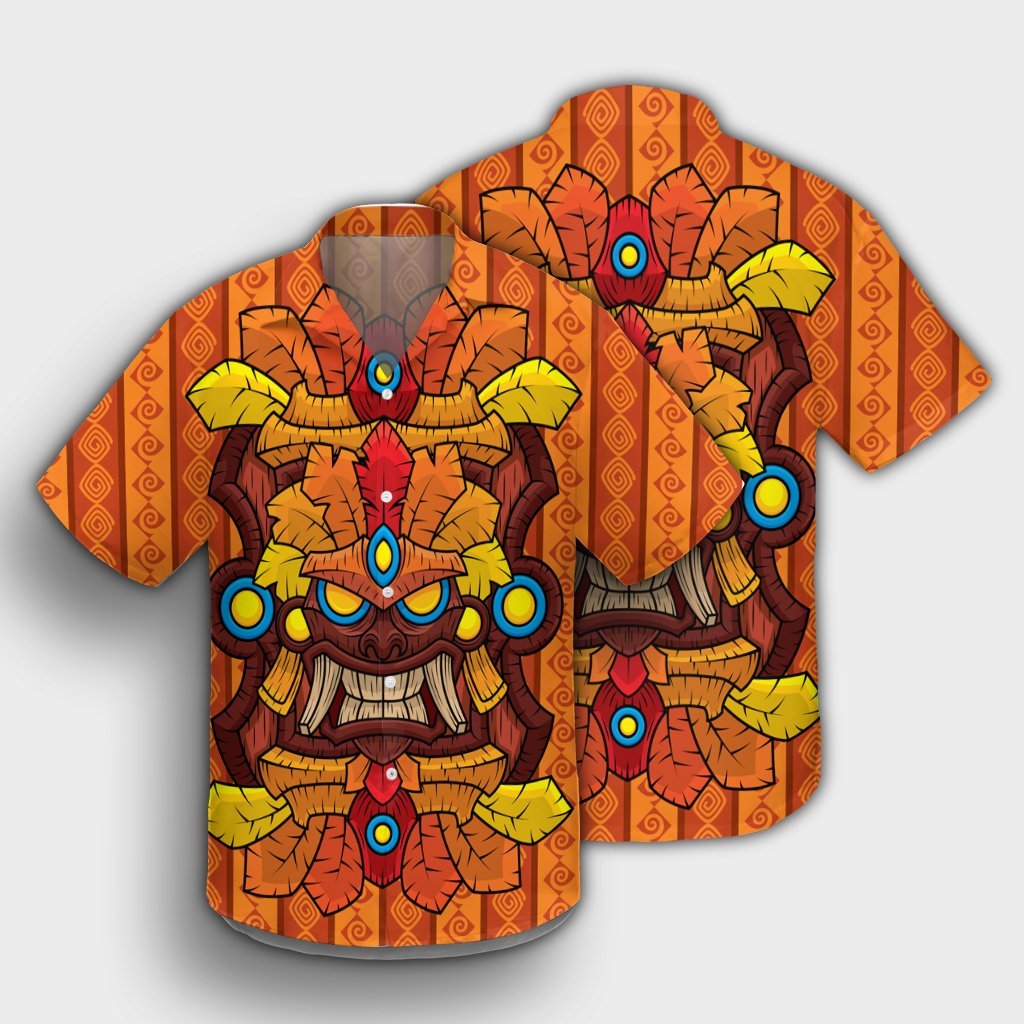 Hawaii Tiki Pattern Hawaiian Shirt - AH - Polynesian Pride