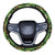 Hawaii Tropical Leaves And Plumeria Hawaii Universal Steering Wheel Cover with Elastic Edge One Size Blue Steering Wheel Cover - Polynesian Pride