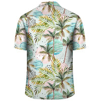 Hawaii Tropical Watercolor Palm Tree Leaf Hawaiian Shirt - Polynesian Pride