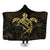Hawaii Turtle Kanaka Golden Hooded Blanket - AH Hooded Blanket White - Polynesian Pride