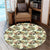 Hawaii Vintage Tropical Jungle Leaves Orchid Bird Round Carpet - AH Round Carpet Luxurious Plush - Polynesian Pride