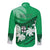 Personalised Fiji Day Long Sleeves Button Shirt Flying Fijians Masi Kesa Style - Green LT7 - Polynesian Pride