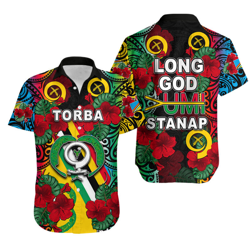 Vanuatu Torba And Hibiscus Hawaiian Shirt LT6 Unisex Black - Polynesian Pride
