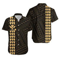 His And Her Hawaii Matching Outfits Hawaiian Kakau Matching Dress and Hawaiian Shirt Simple Style No.3 LT6 - Polynesian Pride