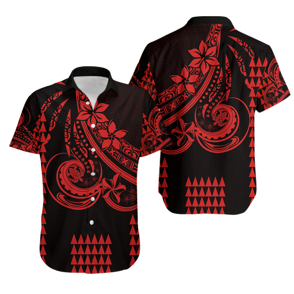 Kakau Hawaiian Polynesian Couples Matching Outfits Combo Long Sleeve Dress And Hawaiian Shirt Red LT6 No Dress Red - Polynesian Pride