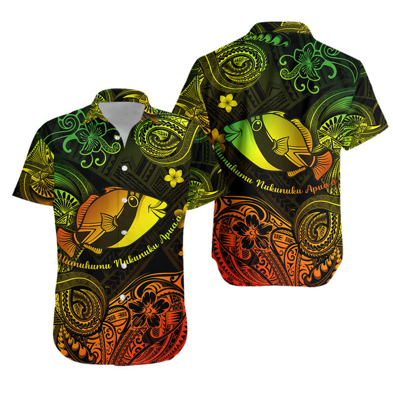 Hawaii State Fish: Humuhumu Nukunuku Apuaa Polynesian Matching Dress and Hawaiian Shirt Matching Couples Outfit Unique Style Reggae LT8 - Polynesian Pride