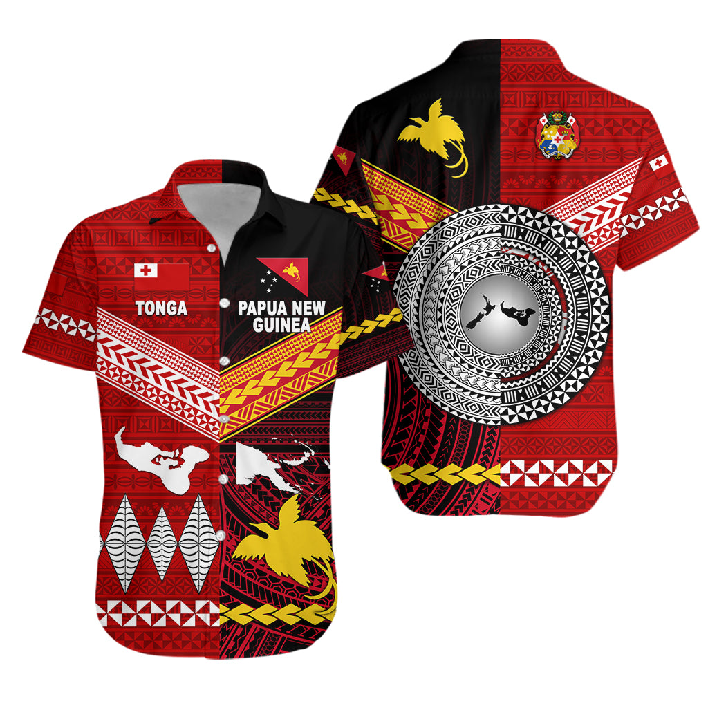 Papua New Guinea And Tonga Hawaiian Shirt Polynesian Together - Red LT8 Unisex Red - Polynesian Pride