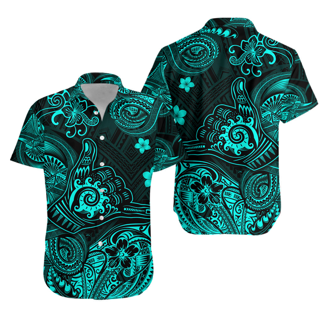 Hawaii Shaka Polynesian Hawaiian Shirt Unique Style - Turquoise LT8 Turquoise - Polynesian Pride