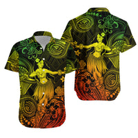Hawaii Hula Girl Polynesian Matching Dress and Hawaiian Shirt Matching Couples Outfit Unique Style Reggae LT8 No Dress Reggae - Polynesian Pride