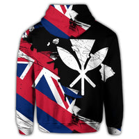 Hawaiian Flag Hawaiian Map Kanaka Polynesian Hoodie Classic Style - Polynesian Pride