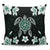 Hawaiian Greenie Turtle Plumeria Pillow Covers AH Pillow Covers Black - Polynesian Pride
