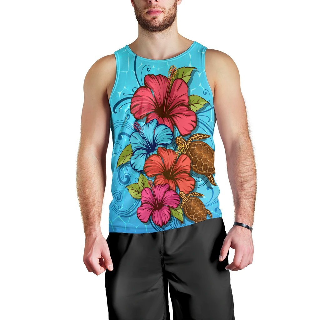 Hawaiian Hibiscus Flower Soulful Tank Top - AH Black - Polynesian Pride