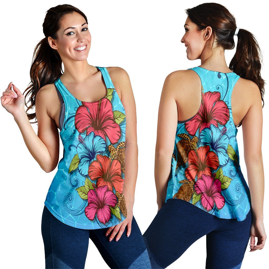 Hawaiian Hibiscus Flower Soulful Racerback Tank - AH Black - Polynesian Pride