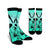 Hawaiian Kanaka Crew Socks Hibiscus Polynesian Love - Turquoise - AH Crew Socks White - Polynesian Pride
