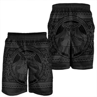 Hawaiian Map Madame Pele Kanaka Plumeria Polynesian Men's Shorts Gray AH - Polynesian Pride
