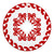 Hawaiian Quilt Pattern Coconut Love Tree Skirt - Red White - AH - Polynesian Pride